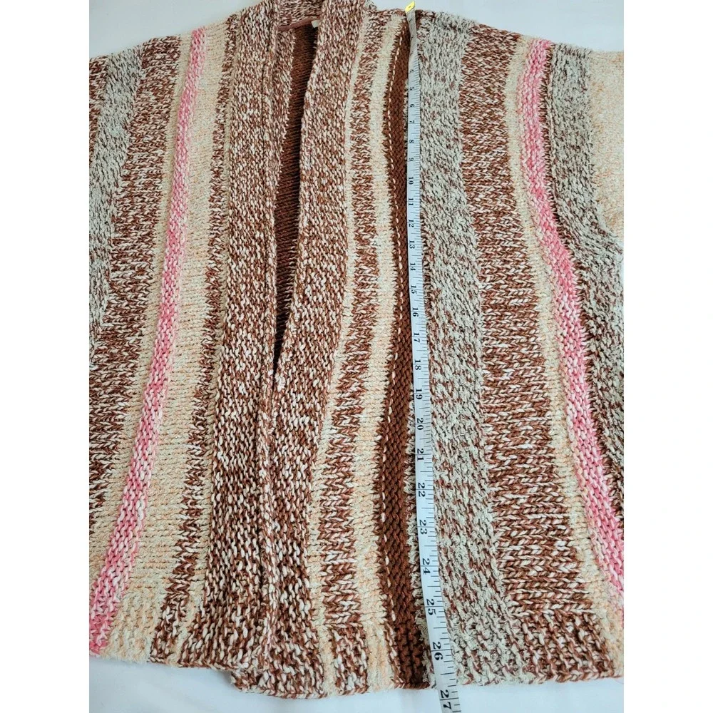 J. Jill Easy Dolman Multi-Colored Striped Open Front Cardigan Size Large - Picture 6 of 9